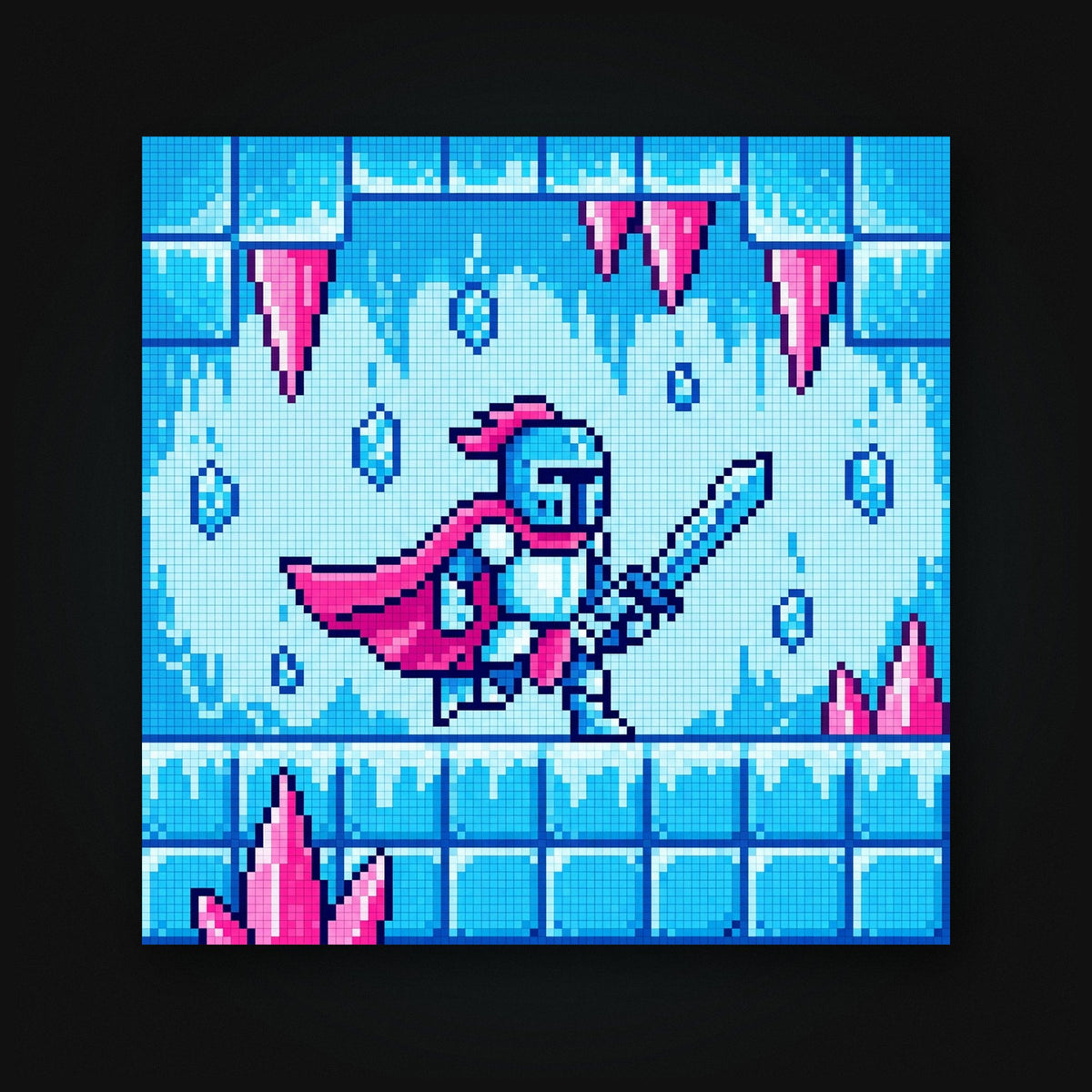 Pixel Ice Cave Knight — Artwork