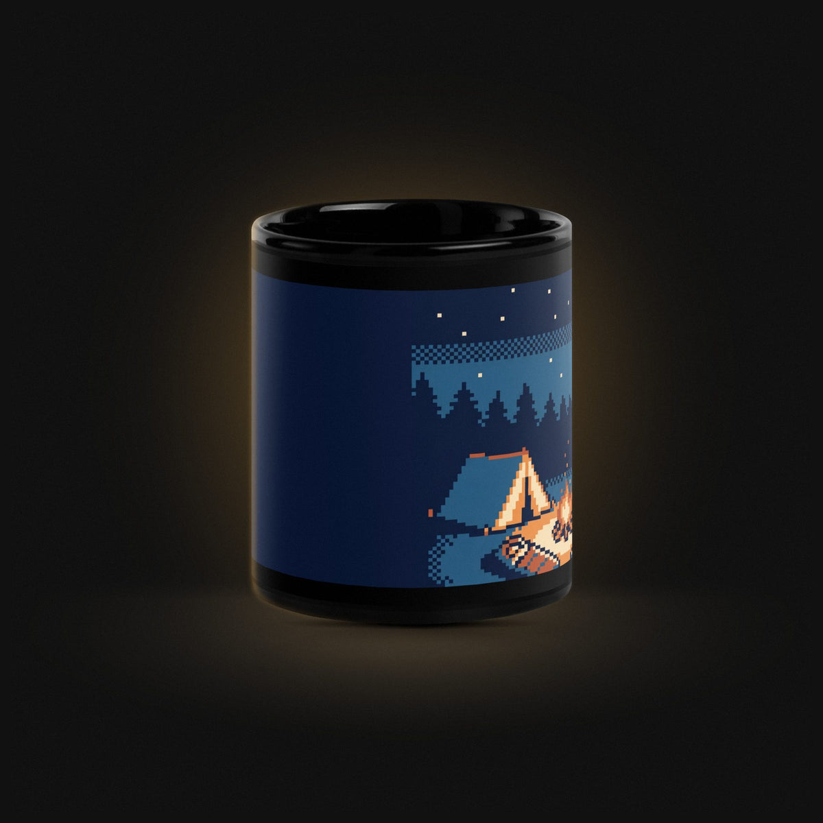 Pixel Forest Camp — Black Glossy — Side