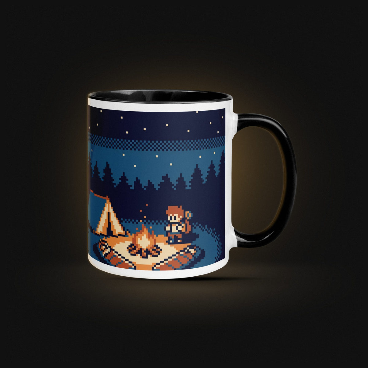 Pixel Forest Camp — White Ceramic — Hero