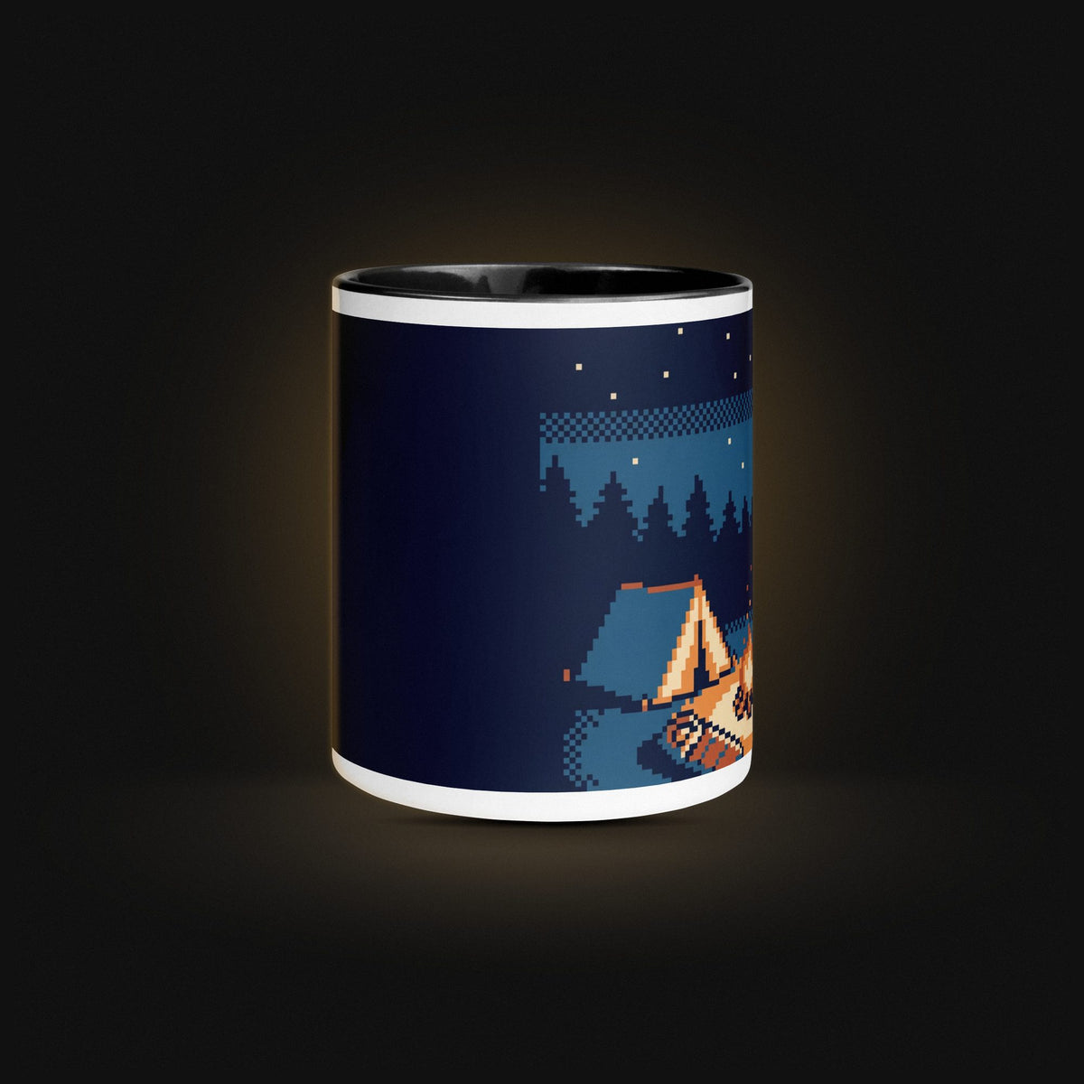 Pixel Forest Camp — White Ceramic — Side