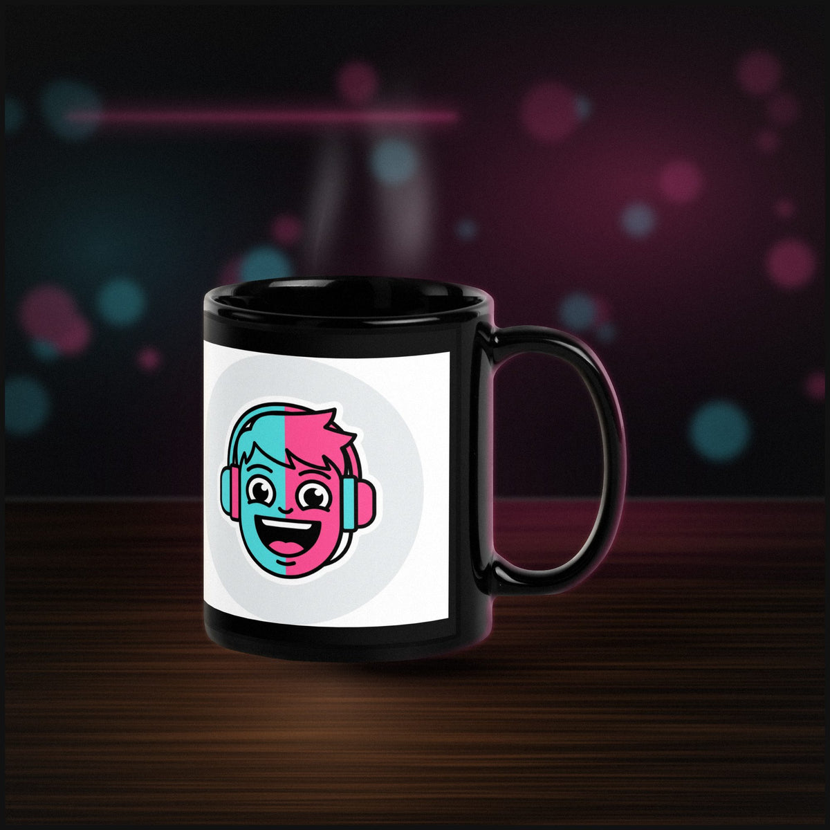 Emote: Gamer Face — Black Glossy — Desk