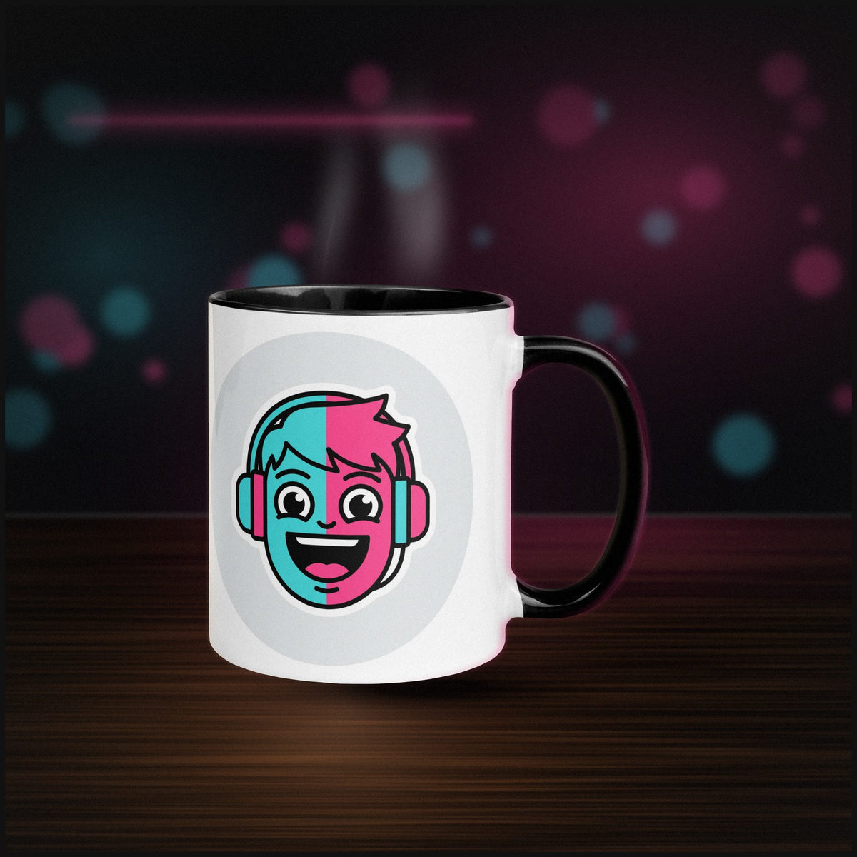 Emote: Gamer Face — White Ceramic — Desk